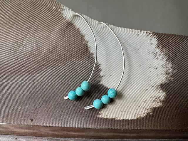 Handmade Sterling Silver Turquoise Threader Earrings